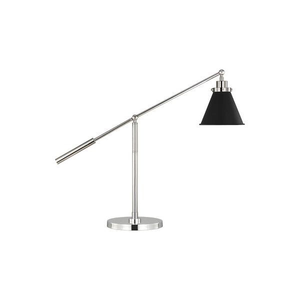 Wellfleet Midnight Black and Silver 30-Inch One-Light Desk Lamp, image 1