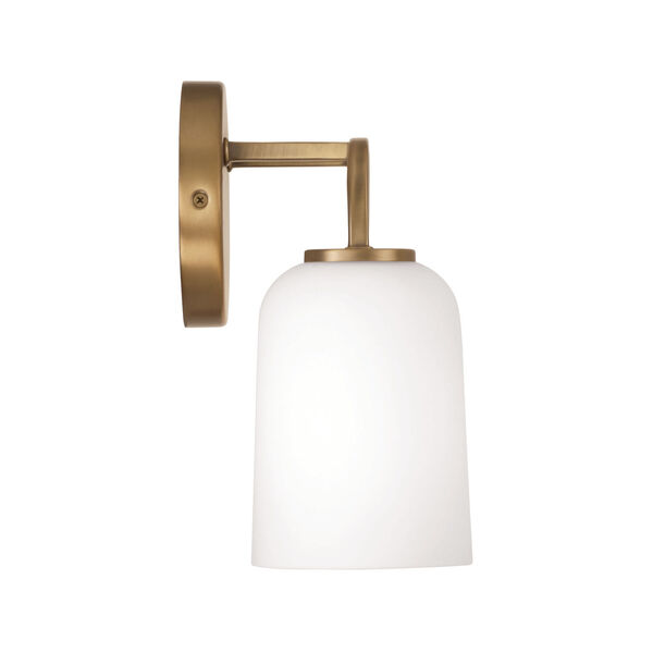 Lawson Aged Brass Two-Light Bath Vanity with Soft White Glass, image 5