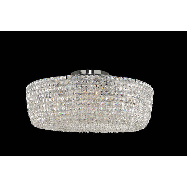 Cessano Polished Chrome Eight-Light Semi Flush with Firenze Clear Crystal, image 1
