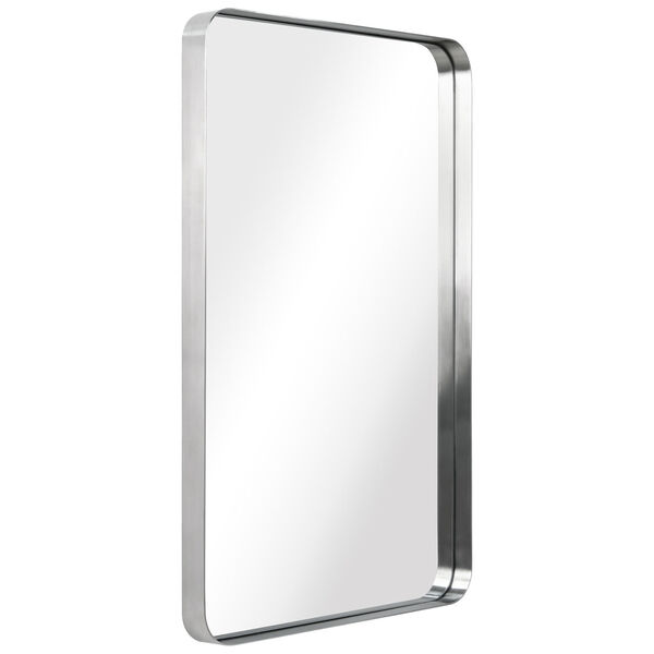 Silver 24 x 36-Inch Stainless Steel Rectangle Wall Mirror, image 2