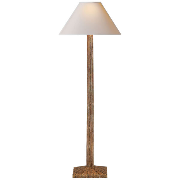 Strie Buffet Lamp in Gilded Iron with Natural Paper Shade by Chapman and Myers, image 1