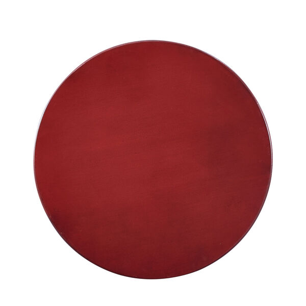 Olivia Red Round Table with Shelf, image 3