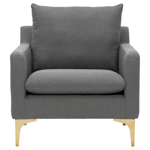 Anders Slate Gray and Gold Occasional Chair, image 2