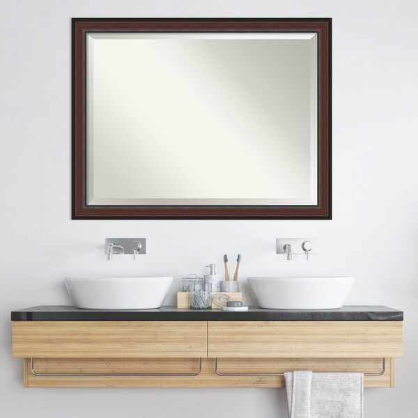 Harvard Walnut 45W X 35H-Inch Bathroom Vanity Wall Mirror, image 6