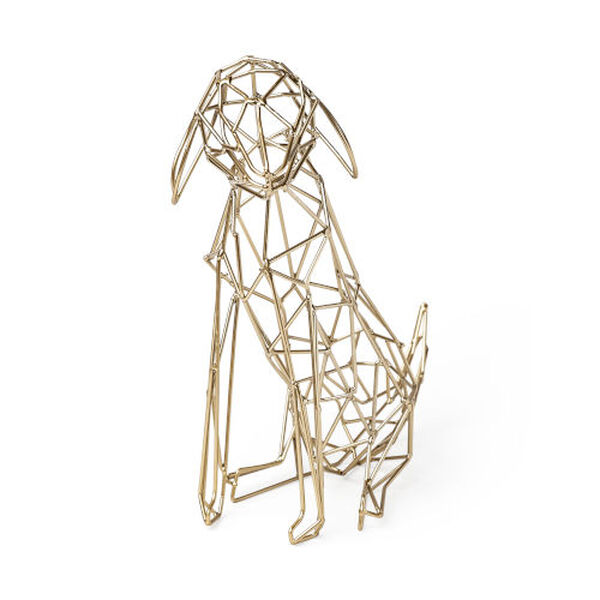 Frankie I Gold Wire Framed Dog Shaped Figurine, image 1