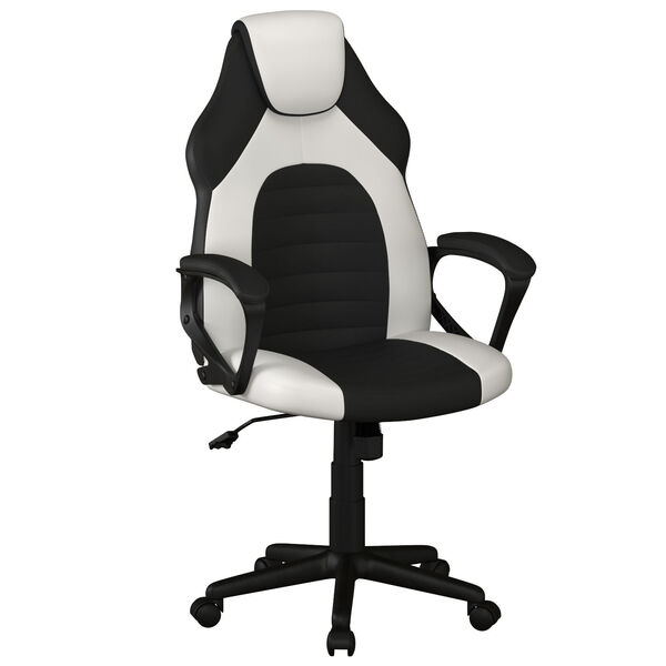 Oren White High Back Gaming Task Chair with Vegan Leather, image 3