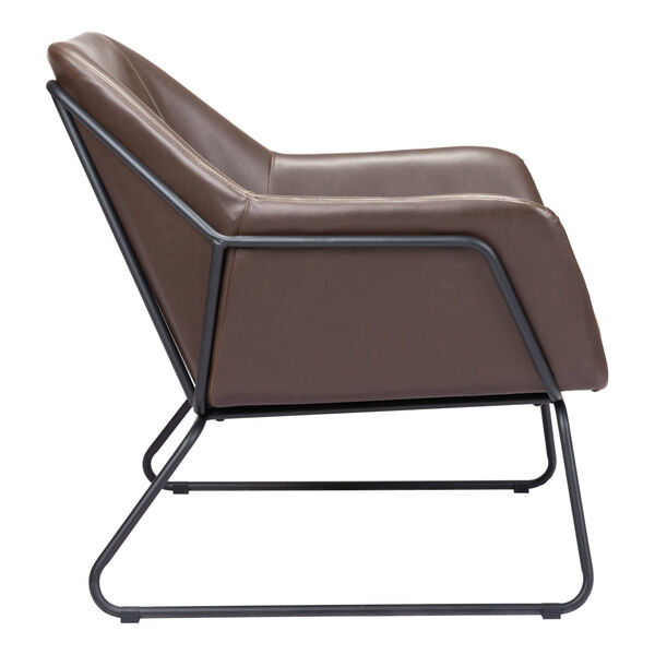 Jose Brown and Matte Black Accent Chair, image 2