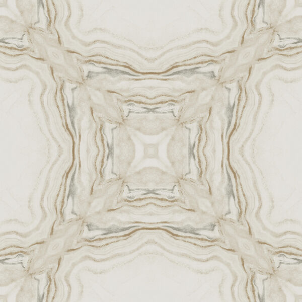 Antonina Vella Natural Opalescence Stone Kaleidoscope Cream and Charcoal Wallpaper– SAMPLE SWATCH ONLY, image 1