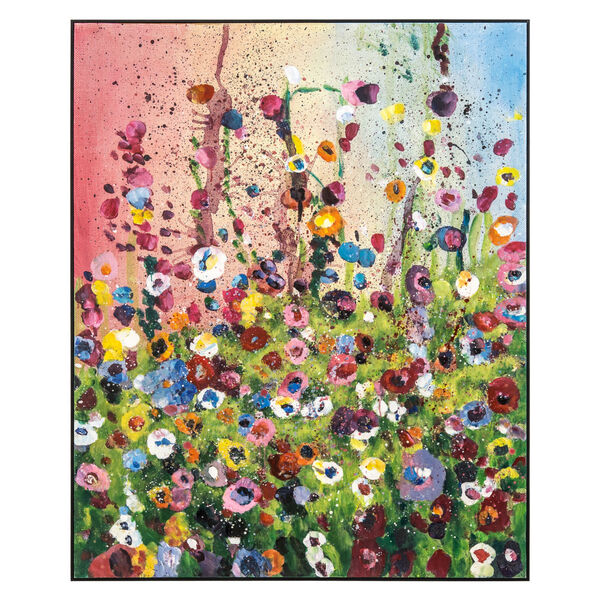 Multicolor Hand Made Acrylic Painting Vertical Meadowland Decorative Art, 40 W x 2 D x 50 H, image 1