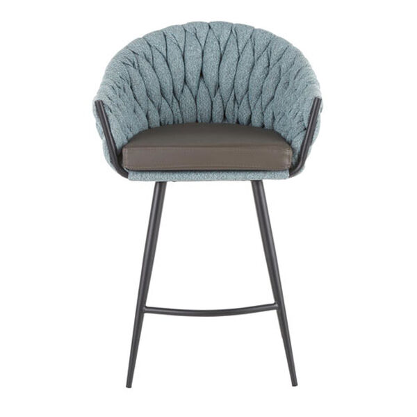 Matisse Black, Grey and Blue Braided Counter Stool, image 5