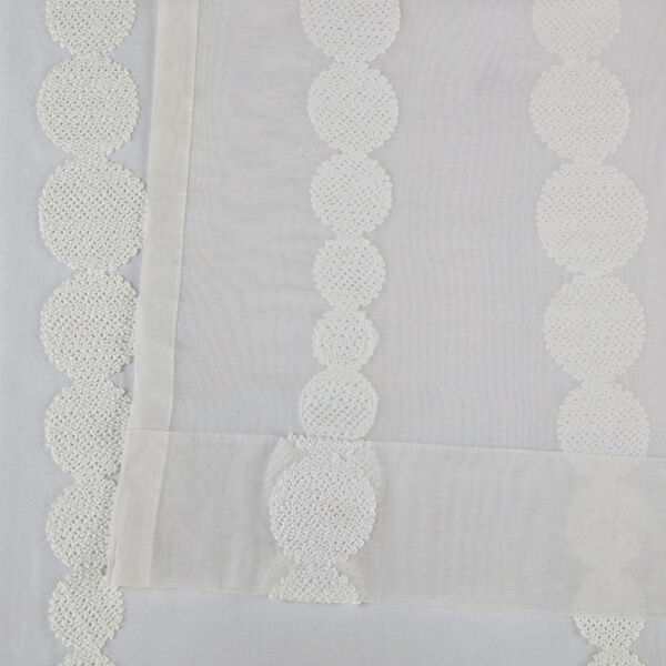 White Embroidered Sheer Curtain Single Panel, image 5