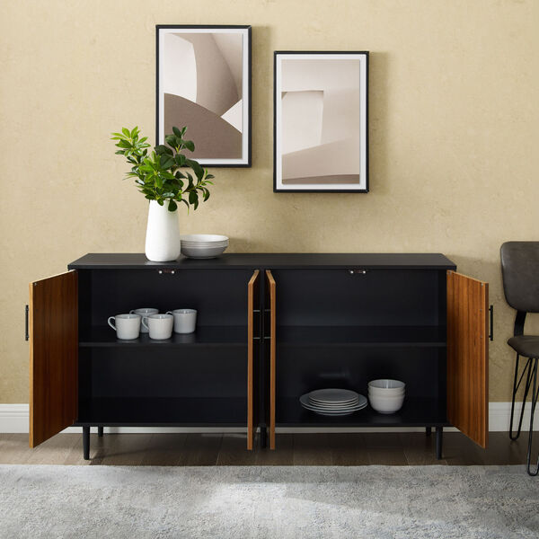 Hampton Acorn Bookmatch and Solid Black TV Stand, image 4