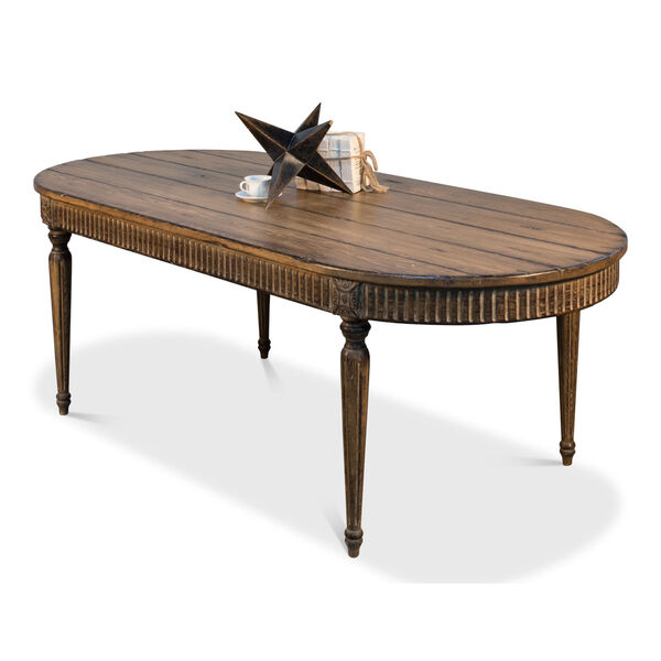 Tan 39-Inch Reproduction Dining Table, image 2