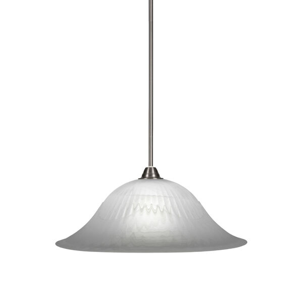 Paramount Brushed Nickel One-Light 20-Inch Pendant with White Alabaster Glass, image 1