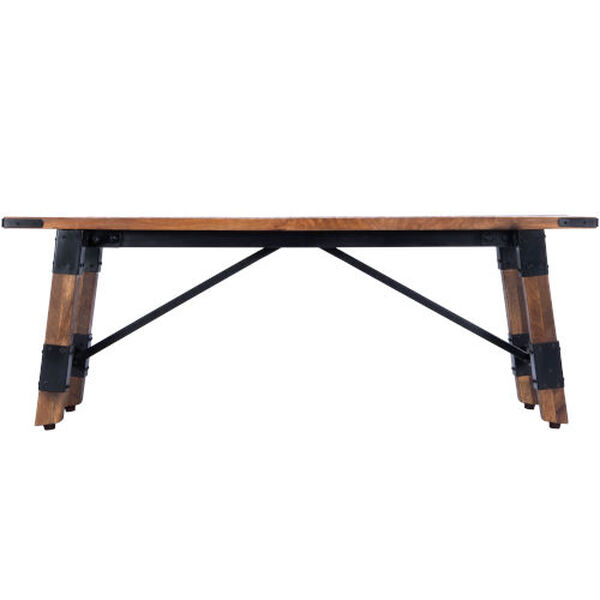 Masterson Natural and Black Wooden Bench, image 4