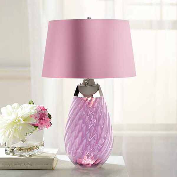 Lena Plum Two-Light Table Lamp with Plum Satin Shade, image 2