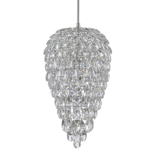 Aisling Clear Polished Nickel Seven-Light Crystal Pendant, image 2