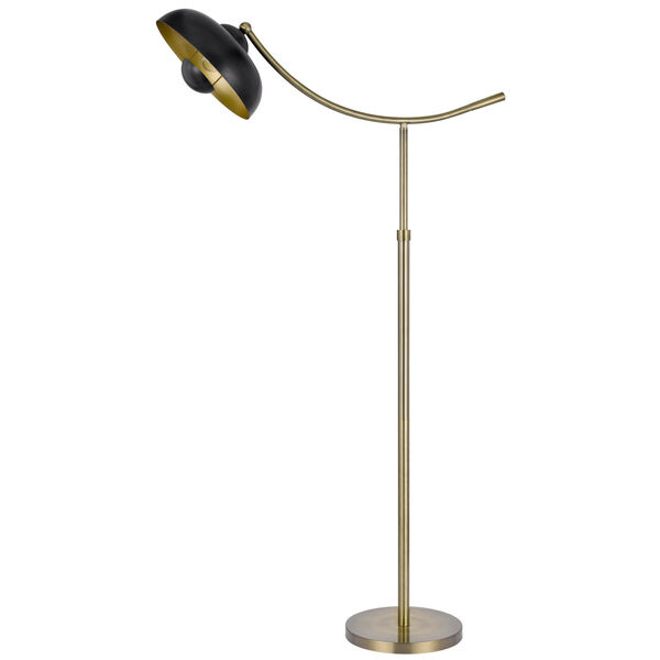 Planetoid Antique Brass and Dark Bronze One-Light Adjustable Floor Lamp, image 1