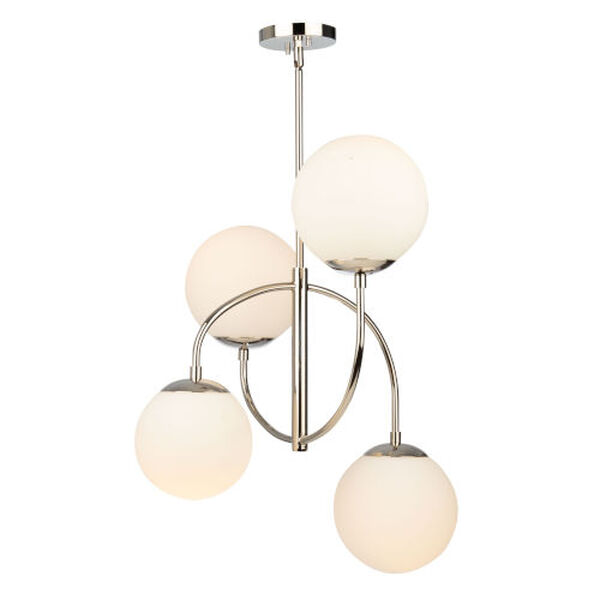 Moonglow Polished Nickel Four-Light Chandelier, image 4