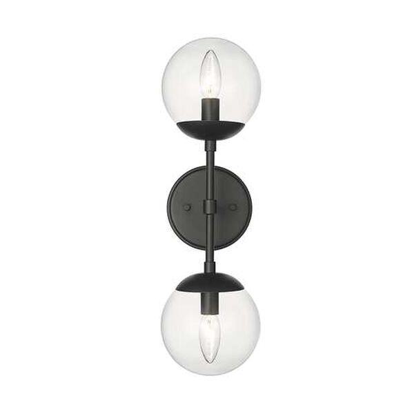 Avell Matte Black Two-Light Wall Sconce, image 1