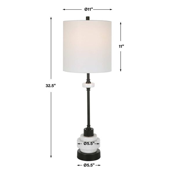 Alliance White and Satin Black Traditional Buffet Lamp, image 3