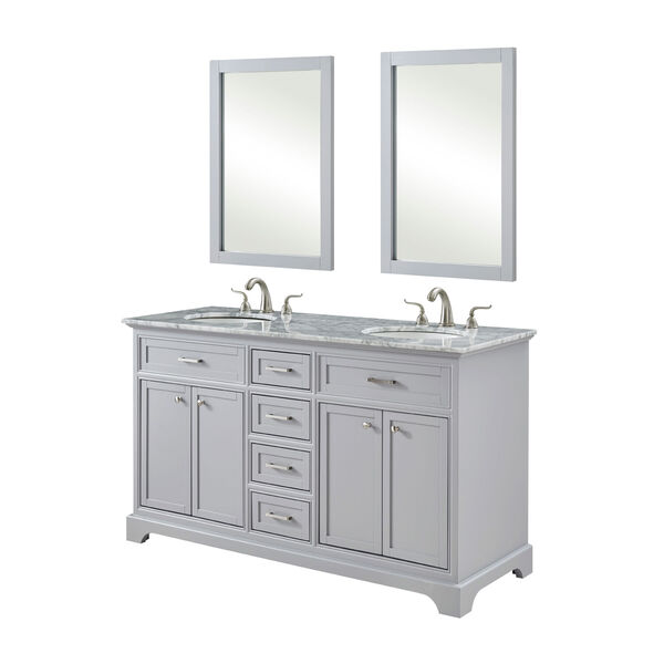 Americana Light Gray 60-Inch Vanity Sink Set, image 3