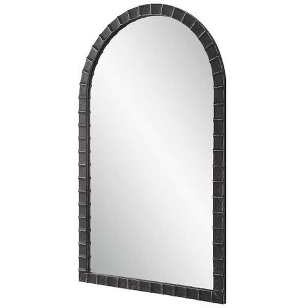 Dandridge Matte Black and Silver 24-Inch x 39-Inch Arch Mirror, image 5