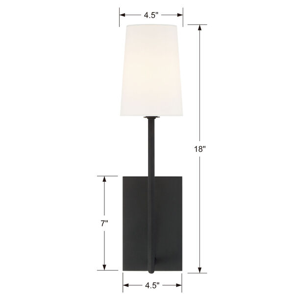 Lena One-Light Black Forged Wall Sconce, image 3