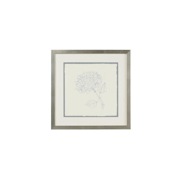 Silver Pen And Ink Floral-Hydrangea Wall Art, image 1