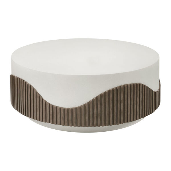 Provenance Signature Fiber Reinforced Polymer Limestone Energy Tranquility Round Coffee Table, image 1