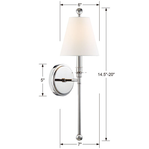 Riverdale One-Light Polished Nickel Wall Sconce, image 5
