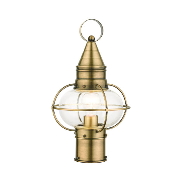 Newburyport Antique Brass Nine-Inch One-Light Outdoor Post Lantern, image 4