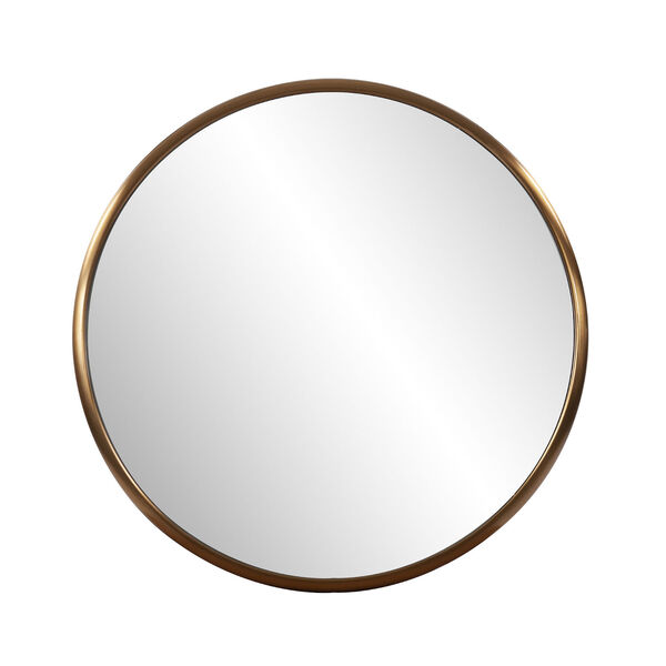 Yorkville Brushed Brass 20-Inch Round Wall Mirror, image 1