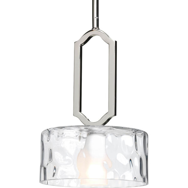 Caress Polished Nickel One-Light Mini-Pendant with Glass Diffuser, image 1