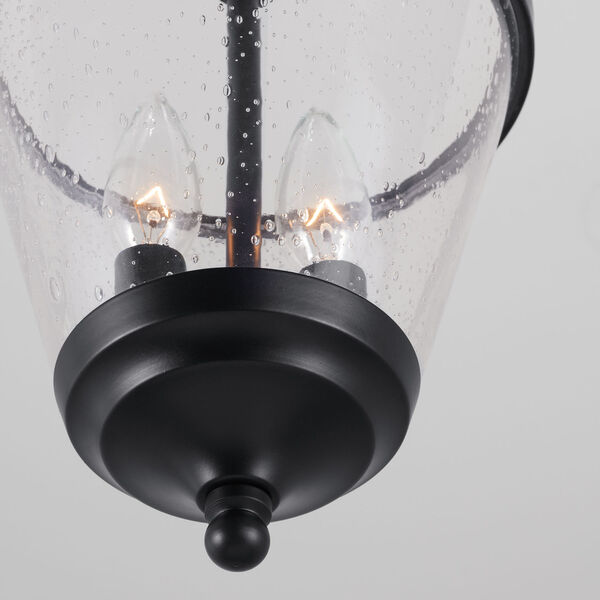 Stanton Matte Black Two-Light Foyer Pendant with Clear Seeded Glass, image 3