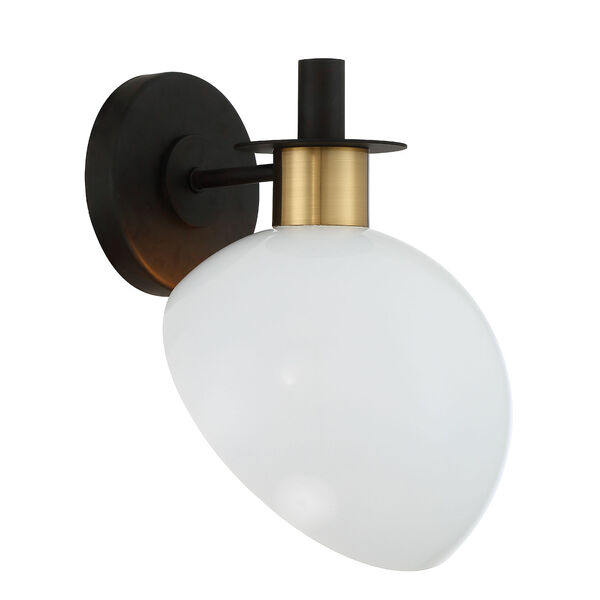 Gigi Matte Black and Aged Brass One-Light Wall Sconce, image 4