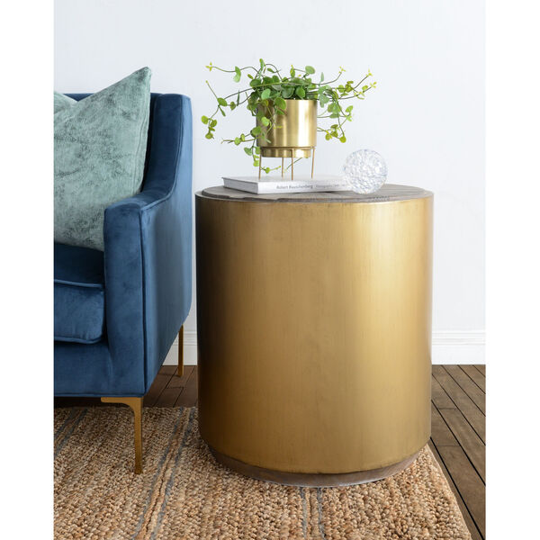 Salsbury Brown and Antique Gold End Table, image 2