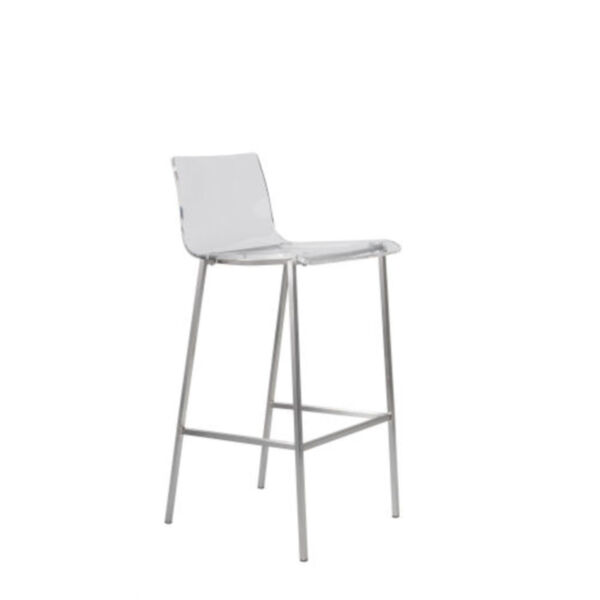 Emerson Clear and Brushed Aluminium Counter Stool, Set of 2, image 2