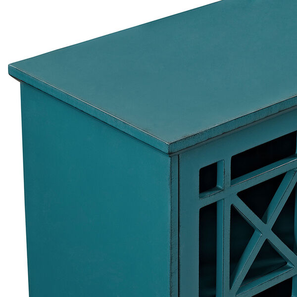 32-inch Gwen Fretwork Accent Console - Blue, image 4