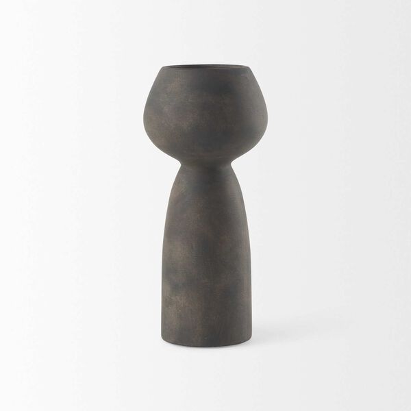 Kaz Earthy Brown Five-Inch Ceramic Vase, image 2