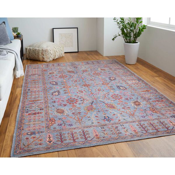 Rawlins Gray Blue Red Area Rug, image 2