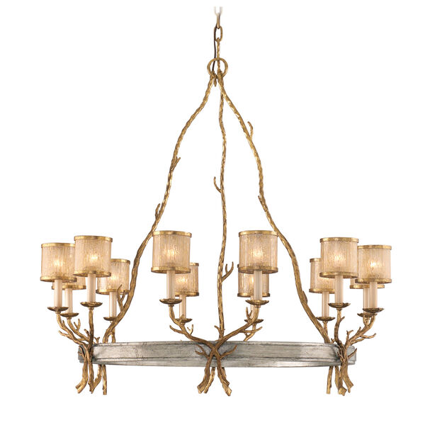 Parc Royal Gold and Silver 12-Light Chandelier, image 1