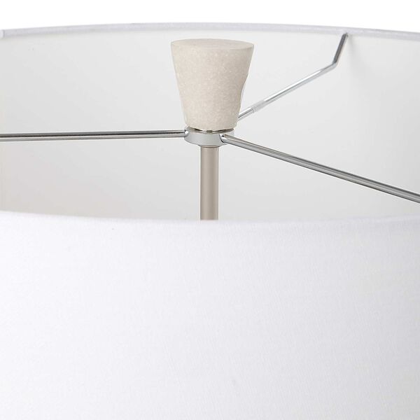 Sharma Ivory and Polished Nicke Two-Light Table Lamp, image 6
