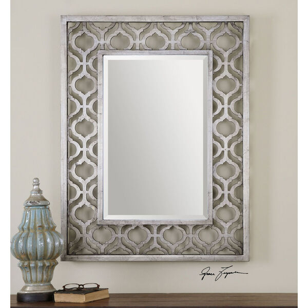 Sorbolo Antiqued Silver Mirror, image 1