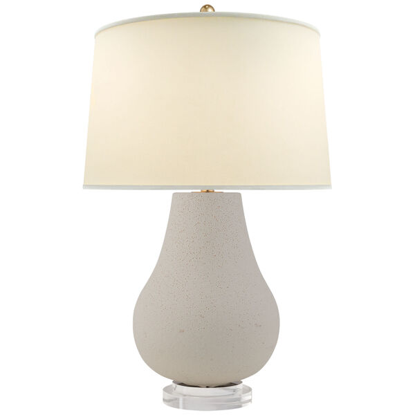 Arica Table Lamp in Volcanic Ivory with Natural Percale Shade by Chapman and Myers, image 1