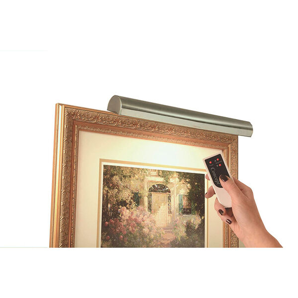Antique Brass with Silver Undertones 18-Inch Cordless LED Remote Control Picture Light, image 1