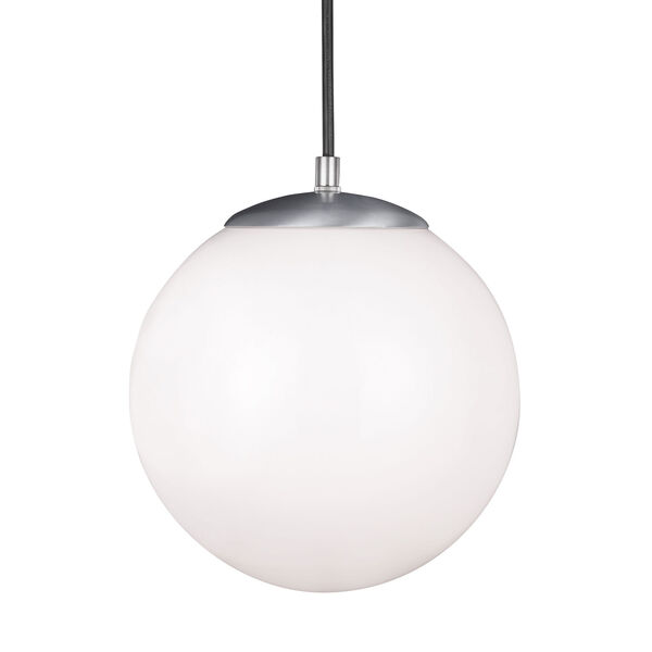 Hanging Globe Satin Aluminum 10-Inch One-Light Pendant, image 1