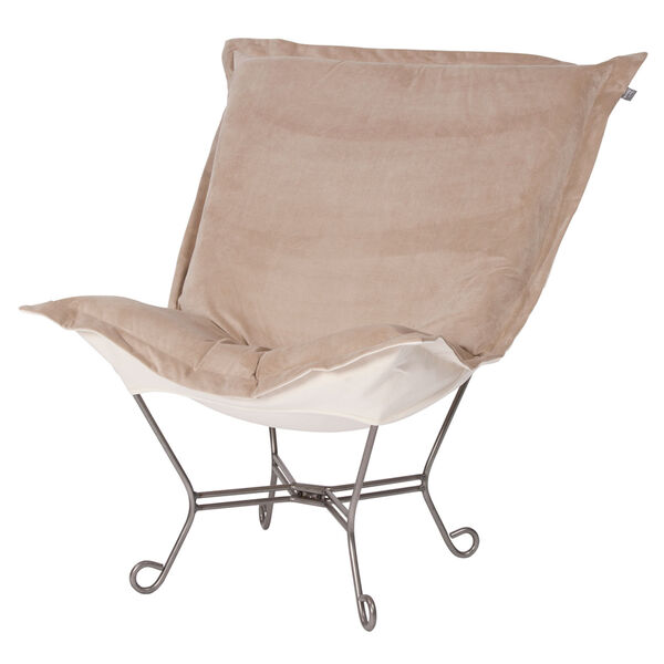 Bella Sand Puff Chair with Titanium Frame, image 1