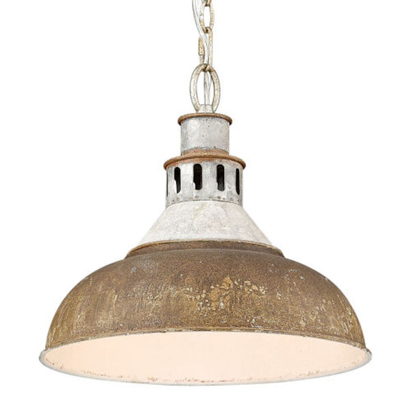 Charlotte Aged Galvanized Steel One-Light Pendant with Antique Rust Shade, image 3