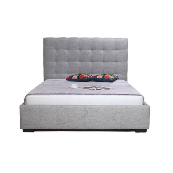 Nicollet King Storage Bed Light Grey Fabric, image 1
